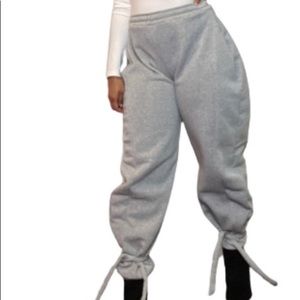 Extra Wide Parachute Pants-Grey